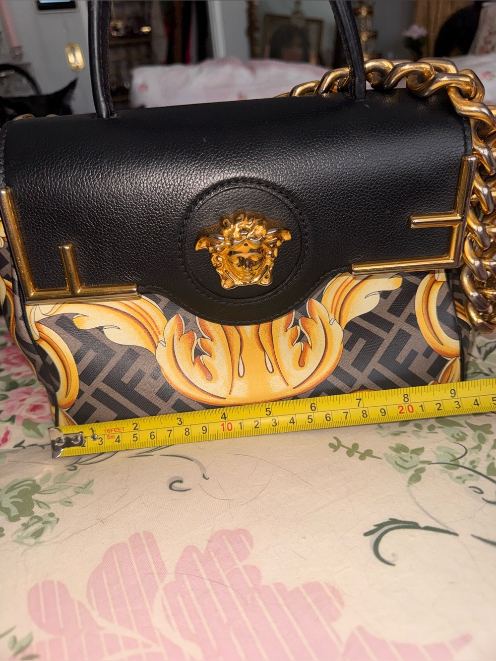 Fendace La Medusa Bag w/ gold chain Fendi & Versace Collaboration 2022 , AS IS - Picture 17 of 17
